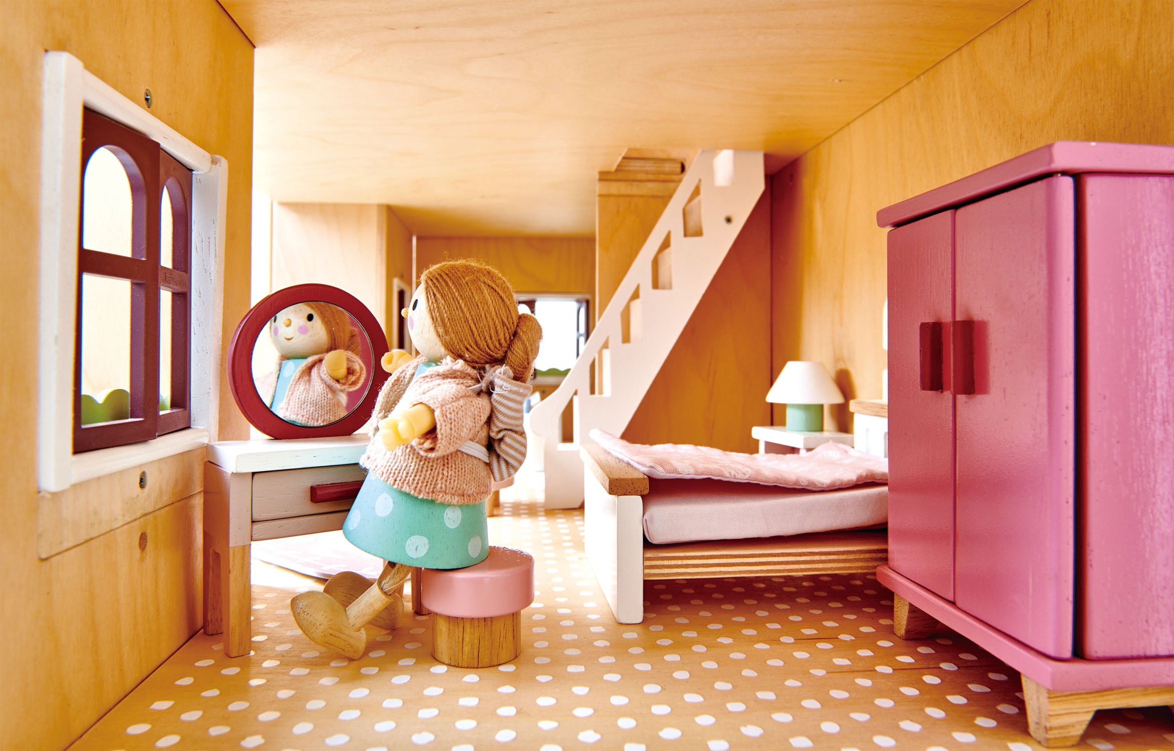 Wooden Wardrobe, 18-inch Dollhouse Furniture